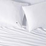 Lacoste White 100% Cotton Queen Bed Sheet Set