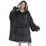 Fiosnow Oversized Grey Wearable Blanket Hoodie
