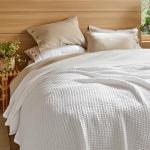 Bedsure Cotton Thermal Blanket - Waffle Weave Design