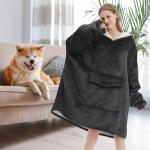 Fiosnow Oversized Grey Wearable Blanket Hoodie