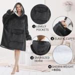 Fiosnow Oversized Grey Wearable Blanket Hoodie