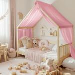Pink Bed Canopy Drapes for Kids' Room