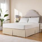 Beige Waffle Weave Bed Skirt with 12" Drop