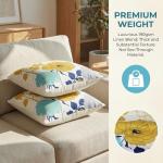 Blue and Yellow Floral Pillow Covers - 18x18 Inches