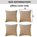 Set of 4 Natural Linen Burlap Pillow Covers
