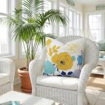 Blue and Yellow Floral Pillow Covers - 18x18 Inches