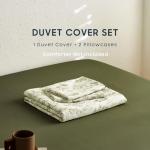 Floral Duvet Cover Set in Olive Green
