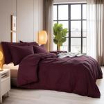 Burgundy 3-Piece Cotton Duvet Cover Set