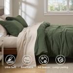 Bedsure Olive Green Waffle Duvet Cover Set