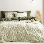 Floral Duvet Cover Set in Olive Green