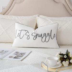 Let's Snuggle Decorative Lumbar Pillow Cover 12x20
