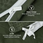 Bedsure Olive Green Waffle Duvet Cover Set