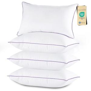 JOLLYVOGUE Queen Pillows Set of 4 - Soft Down Alternative