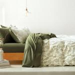 Floral Duvet Cover Set in Olive Green