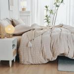 Beige Queen Duvet Cover Set - Soft & Cozy