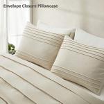 Beige Pleated King Duvet Cover Set - 3PCS