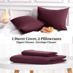 Burgundy 3-Piece Cotton Duvet Cover Set
