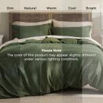Bedsure Olive Green Waffle Duvet Cover Set