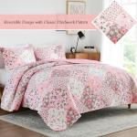Whale Flotilla Pink Boho Floral Quilt Set