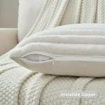 Cream Faux Rabbit Fur Throw Pillow Covers, Set of 2