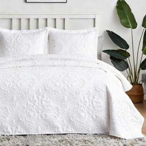 Hansleep White Queen Quilt Set - Soft Bedspread