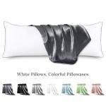 HUXMEYSON Grey Body Pillow with Satin Case