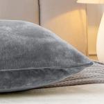 Cozy Fleece Body Pillow Cover with Zipper - Gray