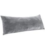 Cozy Fleece Body Pillow Cover with Zipper - Gray
