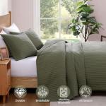 WRENSONGE Olive Green Queen Quilt Set with Shams