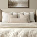 MIULEE Beige Long Lumbar Throw Pillow Cover