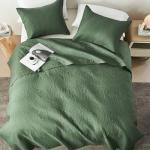Olive Green Queen Quilt Set with Pillow Shams