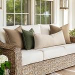 MIULEE Beige Long Lumbar Throw Pillow Cover