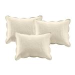 Madison Park Daybed Cover Set Damask Quilted Cover for Daybeds, All Season, Pre-washed Cotton-Filled Coastal Bedding with Scallop Edge, Shams, Bedskirt, Décor Pillows, Tuscany, Cream, 39"x75", 6 Piece