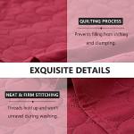 Jarson 3 Pcs Burgundy Sofa Daybed Cover Set Twin Size Daybed Bedding Double Sided Bed Set All Season Cozy Bedding Solid Color Classic Design Daybed Quilt Set with Matching Shams,39"x75"