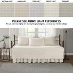Comfort Spaces Daybed Cover - Luxe Double Sided-Quilting, All Season Cozy Bedding with Bedskirt, Matching Shams, Kienna Ivory 75"x39" 5 Piece