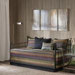 Madison Park Daybed Cover Double Sided Quilting Casual Design All Season Bedding Set with Bedskirt, Matching Shams, Decorative Pillow, 75 in x 39 in, Yosemite, Purple Teal