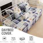 TieyaChkis 5 Piece Plaid Daybed Cover Set Twin Daybed Bedding Sets for All Season Lightweight Plaid Day Bed Comforter with Matching Shams&Decorative Pillows,39"x75"