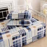 TieyaChkis 5 Piece Plaid Daybed Cover Set Twin Daybed Bedding Sets for All Season Lightweight Plaid Day Bed Comforter with Matching Shams&Decorative Pillows,39"x75"