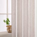 MIULEE 84-Inch Natural Linen Curtains - 2 Panels
