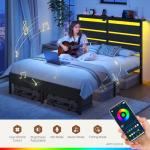 Rolanstar Queen Bed Frame with LED Lights