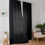 Black Sheer Curtains 84” Long for Bedroom