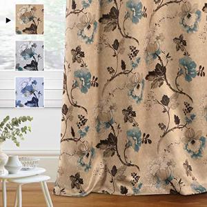 H.VERSAILTEX Vintage Floral Blackout Curtains - 84 Inches
