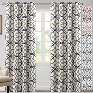 H.VERSAILTEX Modern Geometric Blackout Curtains Set