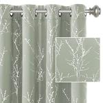 H.VERSAILTEX Sage Blackout Curtains with Twig Print