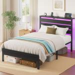 Twin Bed Frame with USB Charging and Storage