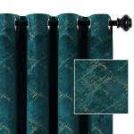 Teal Velvet Blackout Curtains - 108 Inches Long