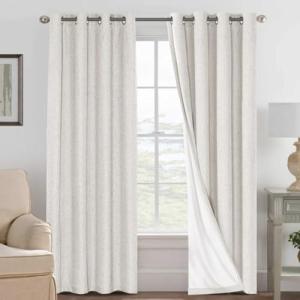 H.VERSAILTEX 100% Blackout Curtains, 84 Inches, Ivory