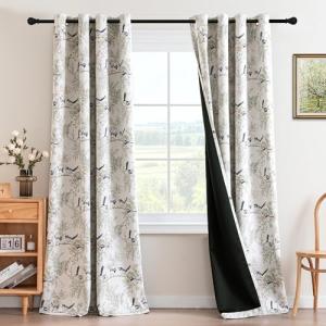 H.VERSAILTEX 100% Blackout Floral Curtains Set
