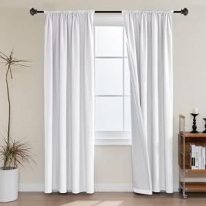 H.VERSAILTEX 100% Blackout Curtains Set of 2 White
