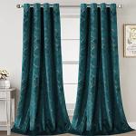 Teal Velvet Blackout Curtains - 108 Inches Long